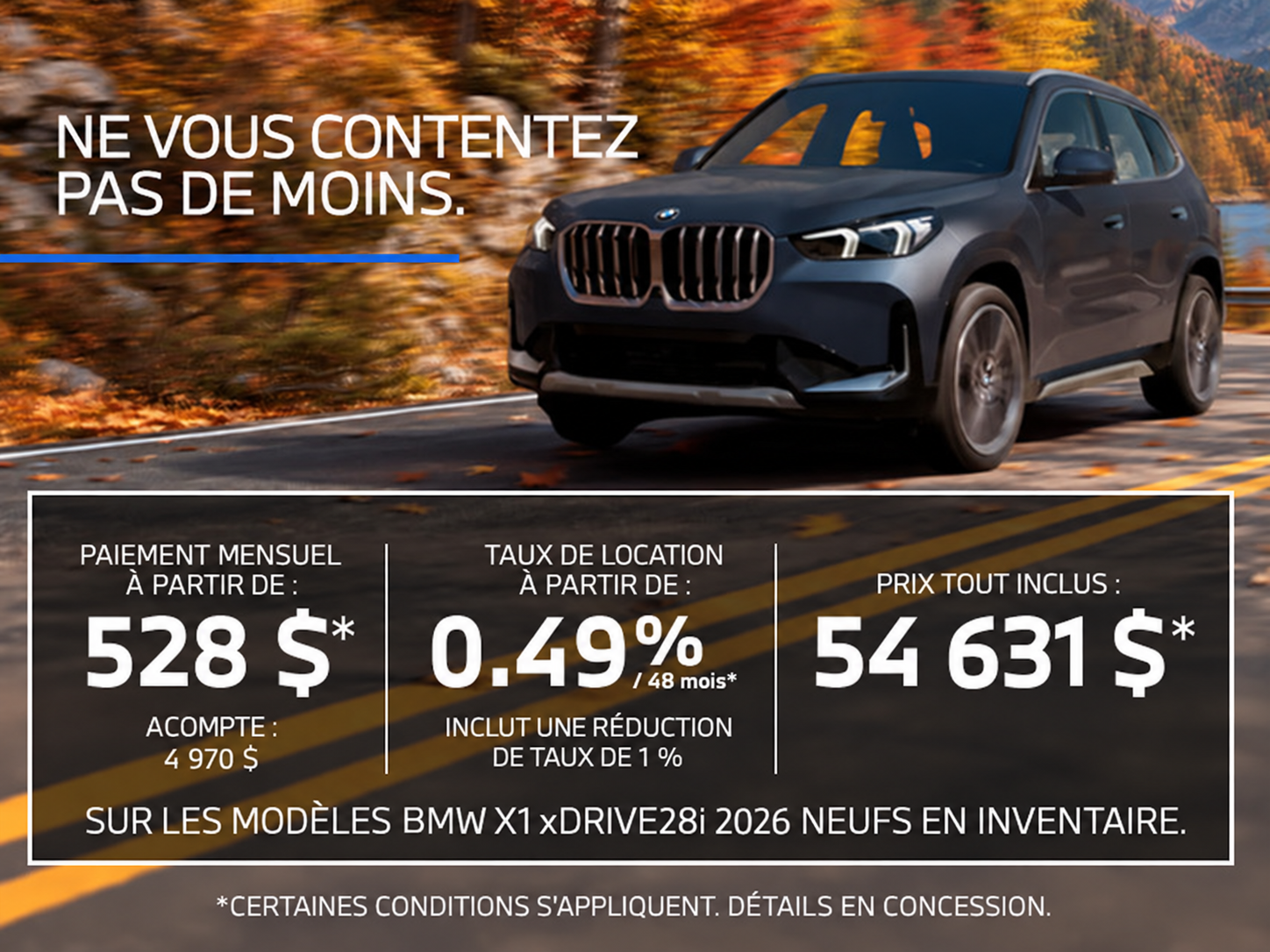 Bannière de 𝐁𝐌𝐖 𝐗𝟏 𝐱𝐃𝐫𝐢𝐯𝐞𝟐𝟖𝐢 𝟐𝟎𝟐𝟔